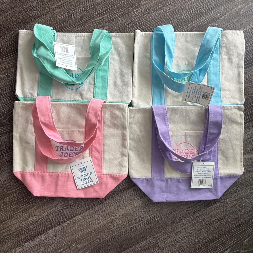 Trader Joe's Colorful Canvas Tote Bag Collection
